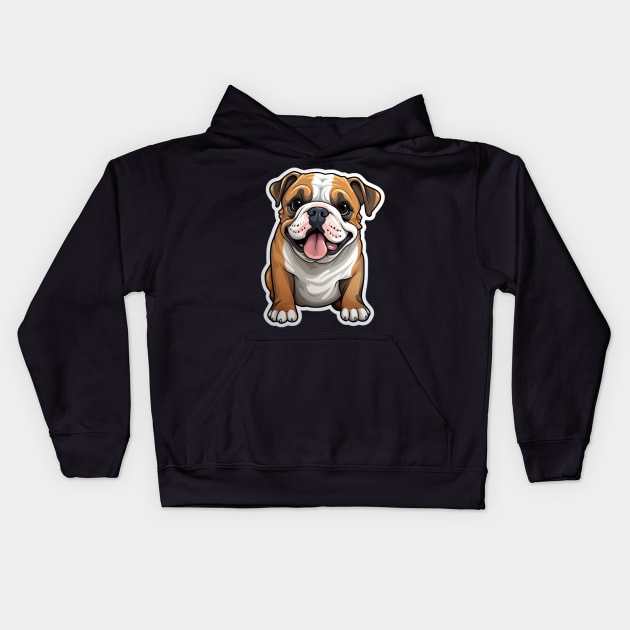 Cute Bulldog Dogs Funny English Bulldog Kids Hoodie by fromherotozero